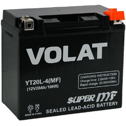 Мотоаккумулятор VOLAT YT20L-4 20Ah (MF) R+