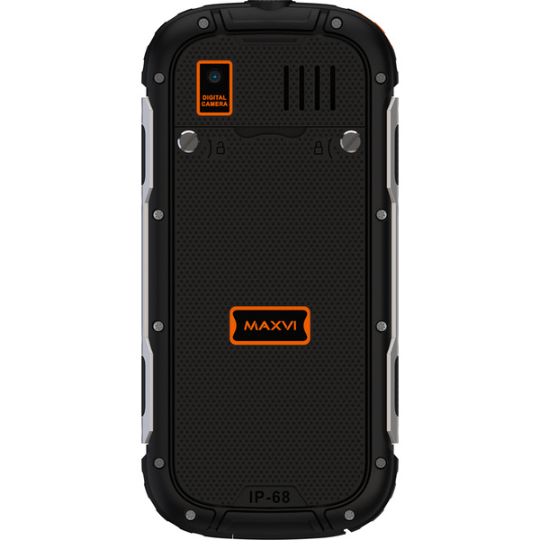 Мобильный телефон Maxvi R2 up + ЗУ WC-112 (черный/оранжевый)