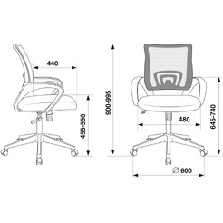 Кресло Бюрократ CH-695N (сетка/черный, TW-01/TW-11)