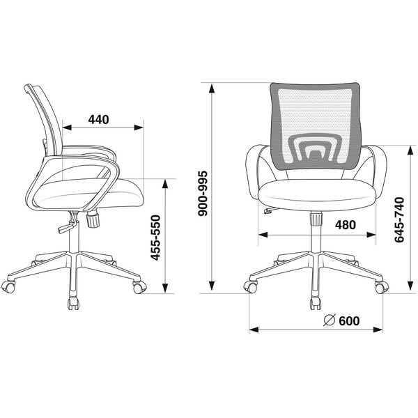 Кресло Бюрократ CH-695N (сетка/черный, TW-01/TW-11)