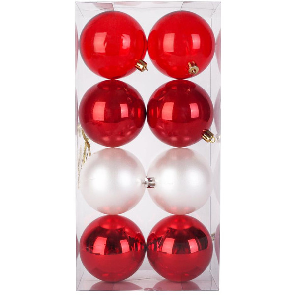 Шары елочные ЗОЛОТАЯ СКАЗКА 591982 (красный/жемчужный)