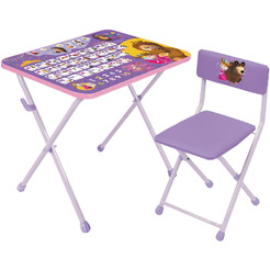 Стол/стул детский Ника ММД2/А1 Маша и Медведь с азбукой