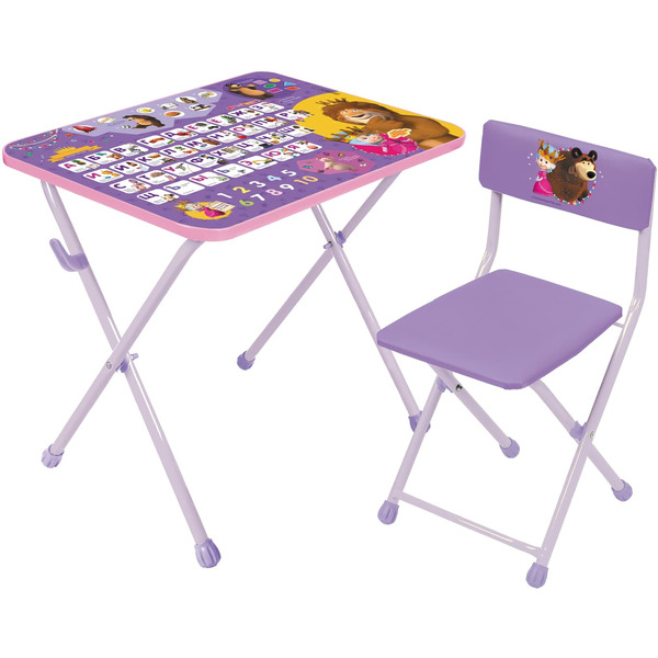 Стол/стул детский Ника ММД2/А1 Маша и Медведь с азбукой