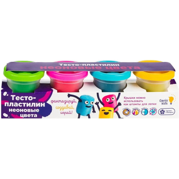 Набор для лепки Genio Kids Тесто-пластилин. Неоновые цвета TA1016V