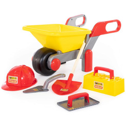 Тачка игрушечная Полесье №4 Construct с набором каменщика №4 50229