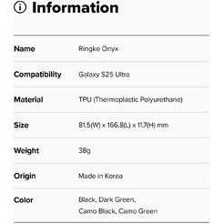 Чехол Ringke ONYX для Samsung Galaxy S25 Ultra DARK GREEN