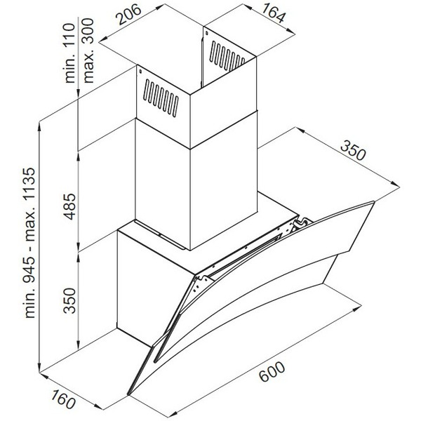 Вытяжка MAUNFELD Plym Arca 60 (нержавеющая сталь)