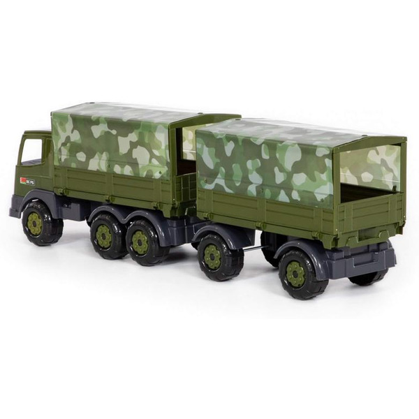 Автомобиль бортовой тентовый военный с прицепом  Полесье 49155 Престиж