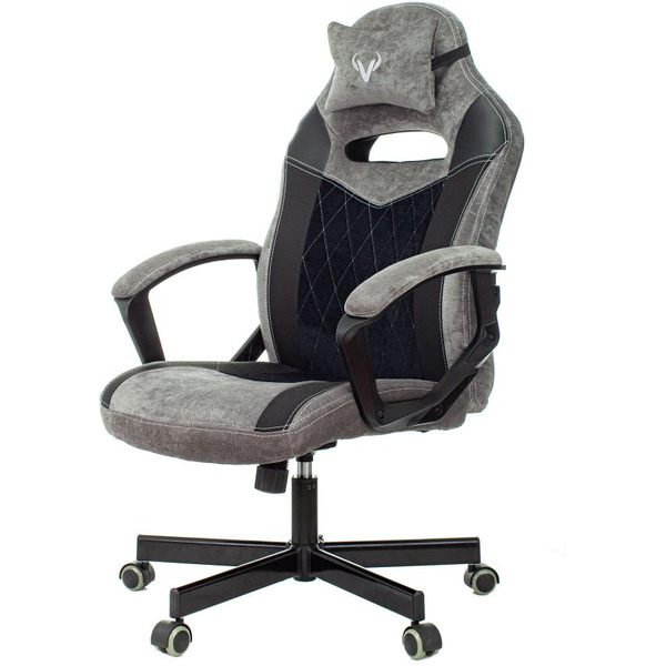 Кресло игровое Zombie VIKING 6 KNIGHT Fabric (1380214) серый/черный