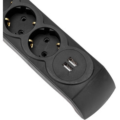 Сетевой фильтр Kranz 13-4702 3м (5 розеток) черный