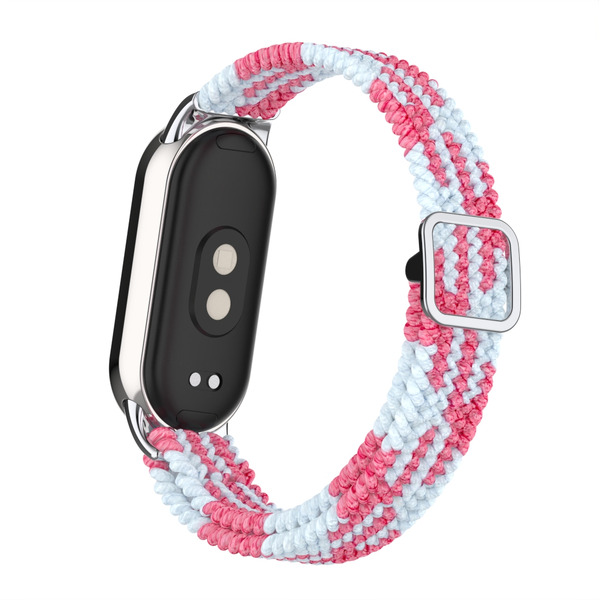 Ремешок Bingo Braided для Xiaomi Mi Band 8 (розовый с белым)