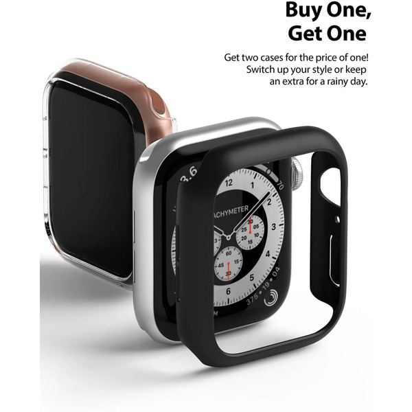 Чехол Ringke SLIM для Apple Watch SE3/SE2/SE/6/5/4 40mm CLEAR(1шт) + BLACK(1шт)