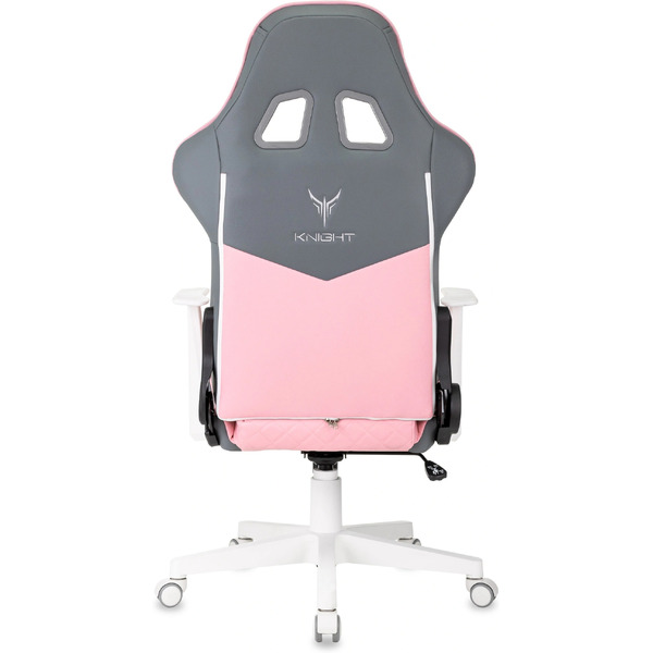 Кресло игровое Бюрократ Knight Catzy (экокожа, серый/розовый)