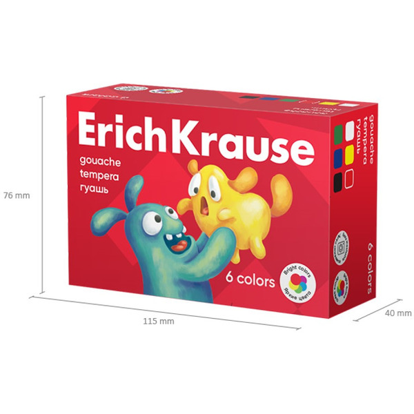 Гуашь Erich Krause Jolly Friends 61413 (6 цв)
