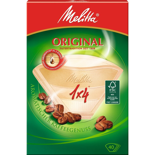 Комплект фильтров для кофе Melitta 1X4/40 (коричневый)
