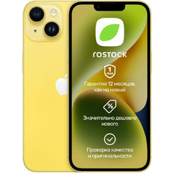 Смартфон Apple iPhone 14 128Gb SIM+eSIM восстановленный Rostock Грейд A (желтый)