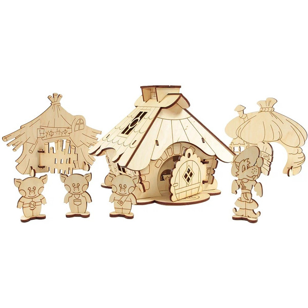 Развивающая игрушка Woody Три поросёнка 00570