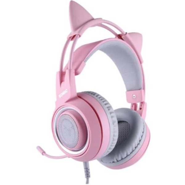 Наушники с ушками Somic G951S (розовый)