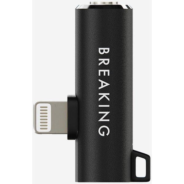 Адаптер Lightning - AUX 3.5мм + Lightning Breaking 24570 (черный)