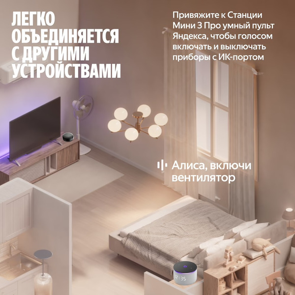 Умная колонка Яндекс.Станция Мини 3 Про (YNDX-00059GRY) серый