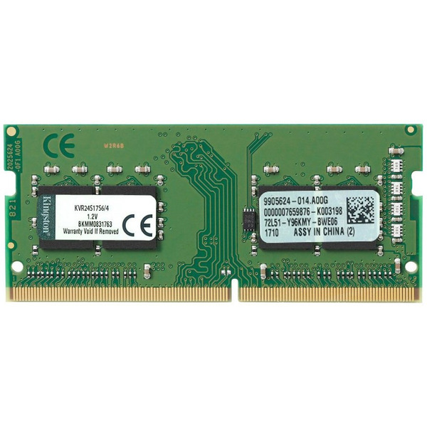 Оперативная память Kingston ValueRam 4GB DDR4 SODIMM PC4-19200 KVR24S17S6/4