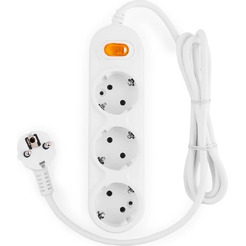 Бытовой PowerCube PC-5-1,5M (3р с/з выкл., 3500 Вт, 16 А, 1.5 м 3*1,0 (белый))