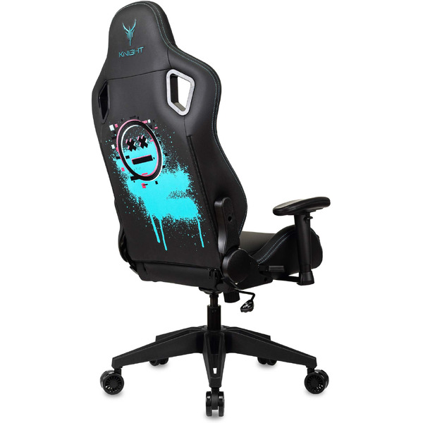 Кресло игровое Бюрократ Knight Outrid Smile экокожа, черный