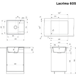 Мойка кухонная Maunfeld Lacrima 605 MFQS-605DGR (темно-серый)