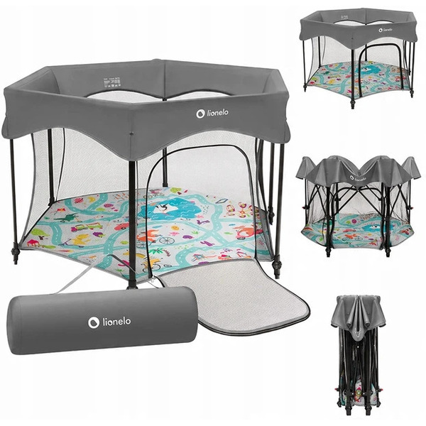 Игровой манеж Lionelo Roel Plus (Grey Multicolor)