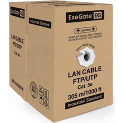 Кабель бухта ExeGate UTP4-C5e-CU-S26-IN-PVC-GY-305 UTP EX264556RUS