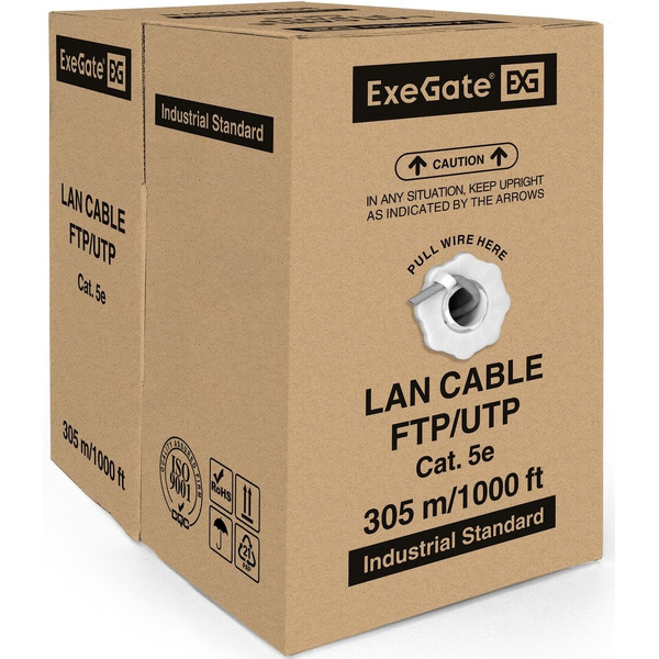 Кабель бухта ExeGate UTP4-C5e-CU-S26-IN-PVC-GY-305 UTP EX264556RUS