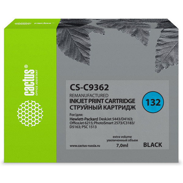 Картридж струйный Cactus CS-C9362 №132 (черный)