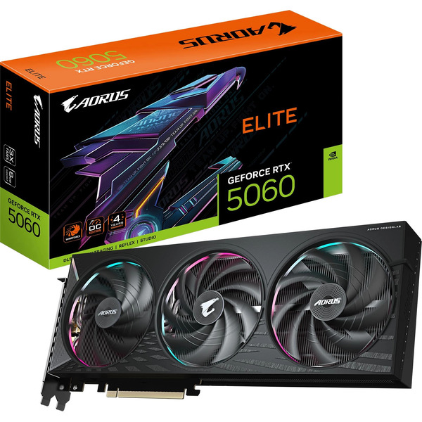 Видеокарта Gigabyte Aorus GeForce RTX 5060 Elite 8G GV-N5060AORUS E-8GD