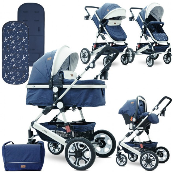 Детская коляска LORELLI Lora 3в1 (синий)