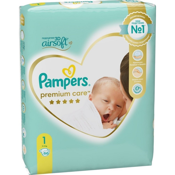 Подгузники PAMPERS Premium Care Newborn (2-5кг) (66 шт.)