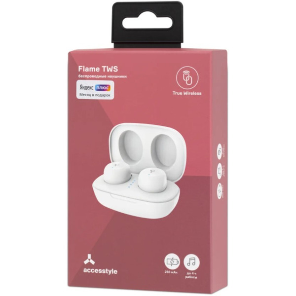 Наушники AccesStyle Flame TWS (белый)