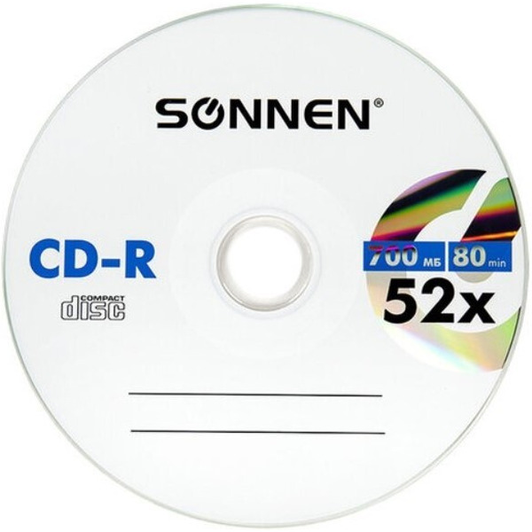 CD-R SONNEN 700Мб, 52x, набор 50 шт. 512570