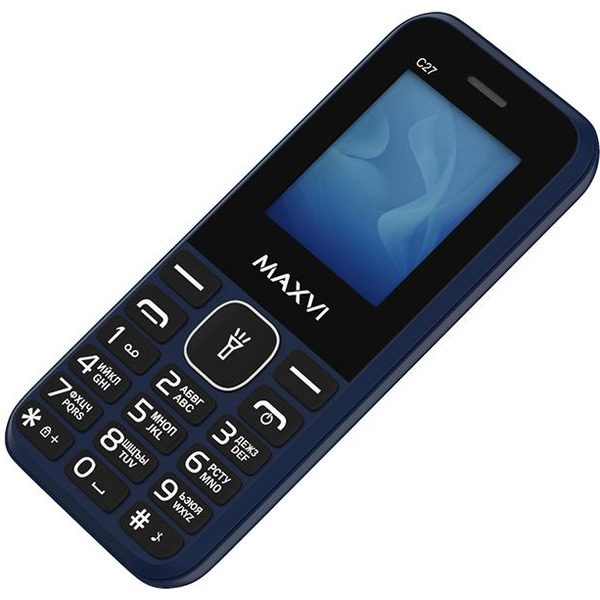 Мобильный телефон MAXVI C27+ ЗУ WC-112 (синий)
