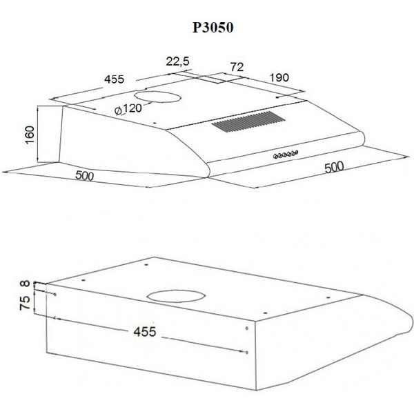 Вытяжка Akpo P-3050 WK-7 (нержавеющая сталь)