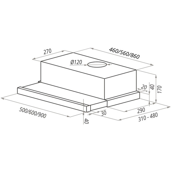 Кухонная вытяжка Maunfeld VS Light (C) 90 (нержавеющая сталь)