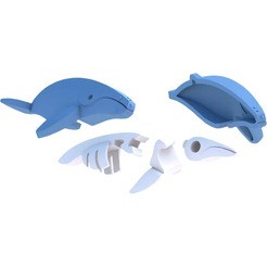 Магнитный конструктор Halftoys Ocean Горбатый кит с диорамой HO004