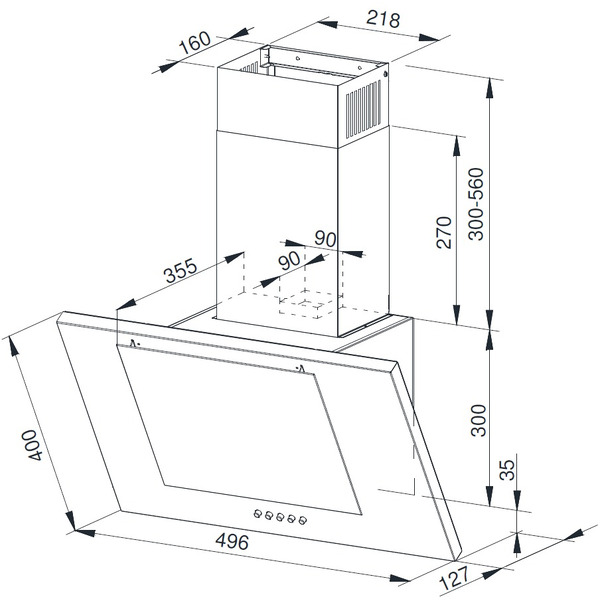 Вытяжка WEISSGAUFF GAMMA 50 PB BL LED