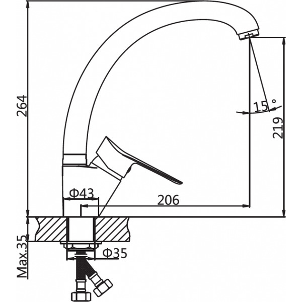 Смеситель для кухни AV Engineering AVLAW4-A589-635