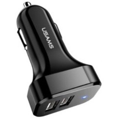 Автомобильное зарядное USAMS US-CC087 C13 2.1A Dual USB (черный)