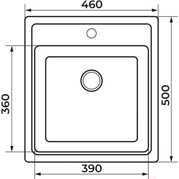 Кухонная мойка Granrus GR-460 (черный)