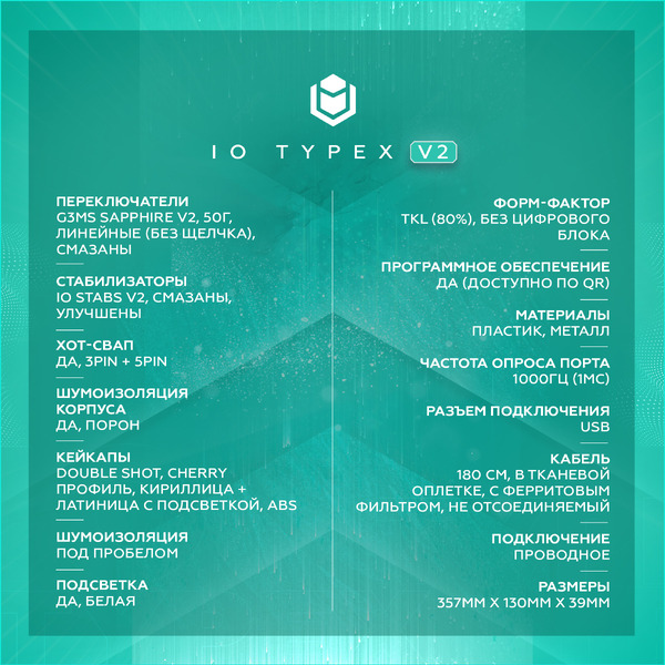 Клавиатура IO by Red Square Typex v2 g3ms Sapphire io217 (розовое золото)