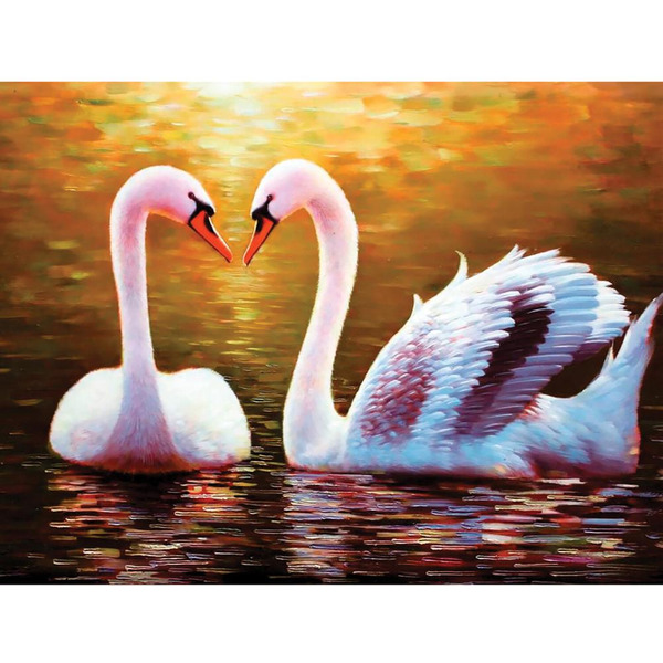 Картина стразами (алмазная мозаика) ОСТРОВ СОКРОВИЩ «Лебеди» 662399