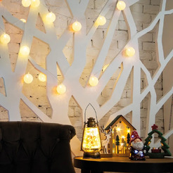 Тайские фонарики NEON-NIGHT 303-077 Пломбир 1.5 м, 10 LED теплый белый