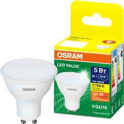 Лампа светодиодная OSRAM PAR16 35 5W 2700К 230V GU10 10X1