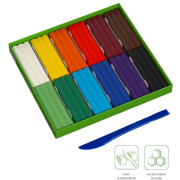 Пластилин восковой Гамма Пчелка 280032Н (12 цв)